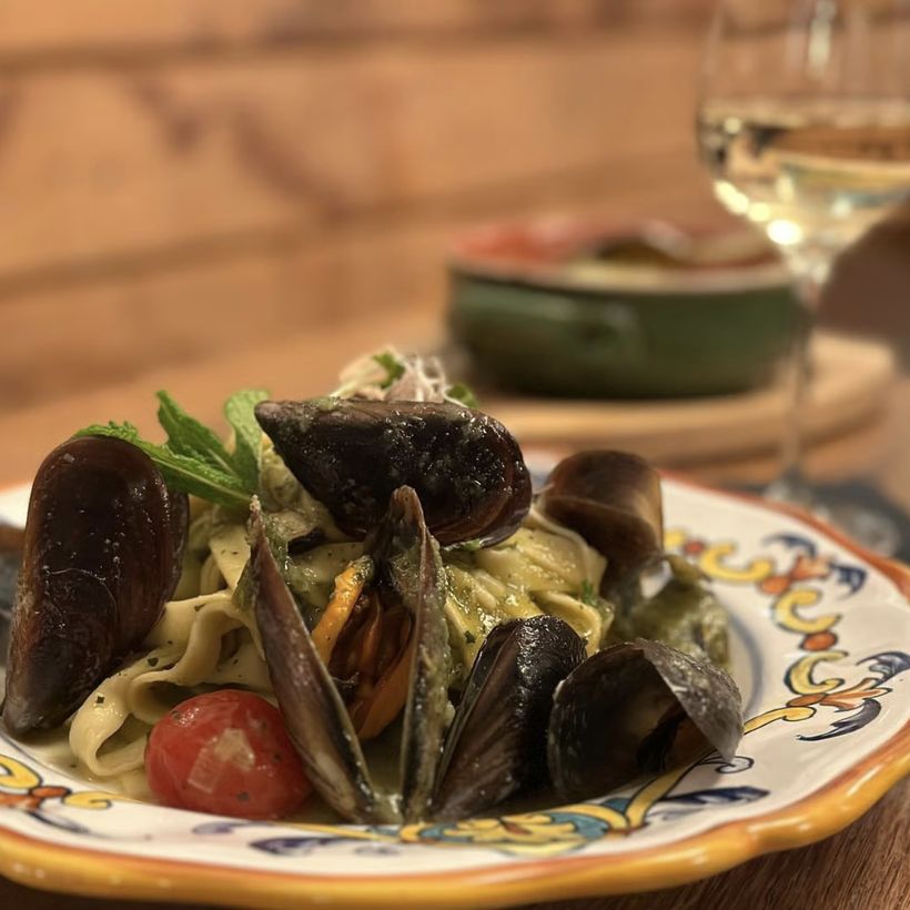Frische Pasta mit Miesmuscheln